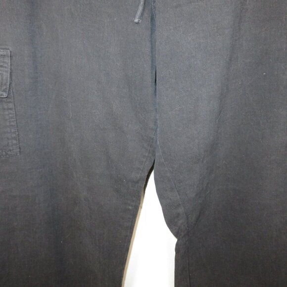 VTG Prana Black Cargo Pants Wide Leg Drawstring Cotton Women Small USA 1990s Y2k - Picture 3 of 13